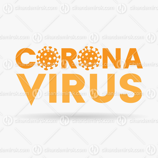 Coronavirus Upper Case Orange Letters with Simplistic Icons