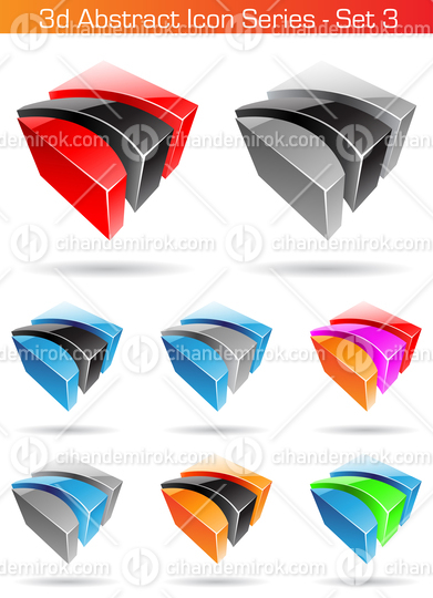 Cubical Metallic Glossy Shapes with Horizontal Slices