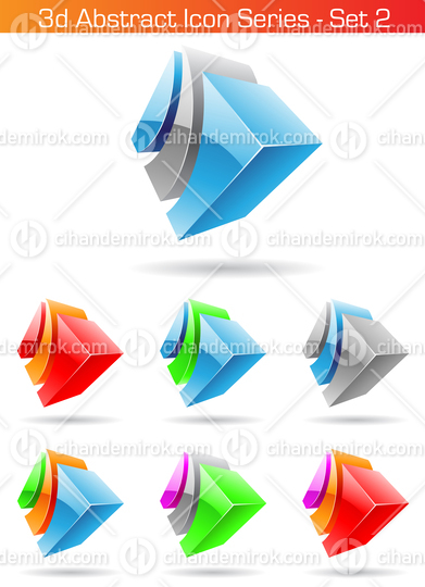 Cubical Metallic Glossy Shapes with Vertical Slices