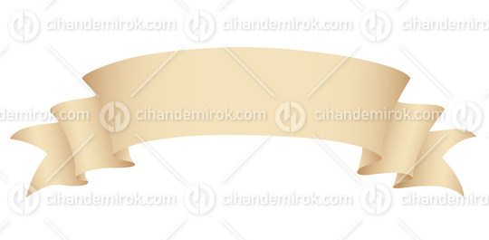 Curly Old Horizontal Beige Paper Banner with Spiky Ends