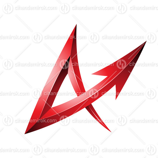 Embossed Red Arrow Shaped Letter A