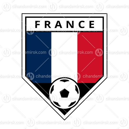France Angled Team Badge for Football Tournament