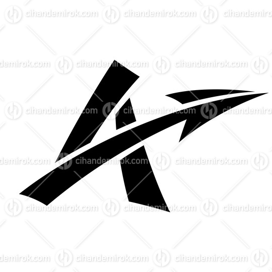 Freestyle Black Letter A with an Arrow