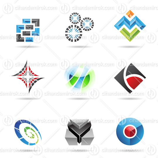 Geometrical Abstract Colorful Icon Set