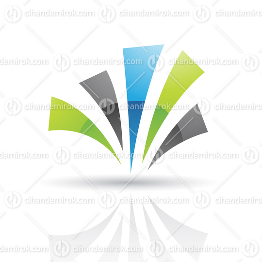 Glossy Blue Green Abstract Stripes Logo Icon