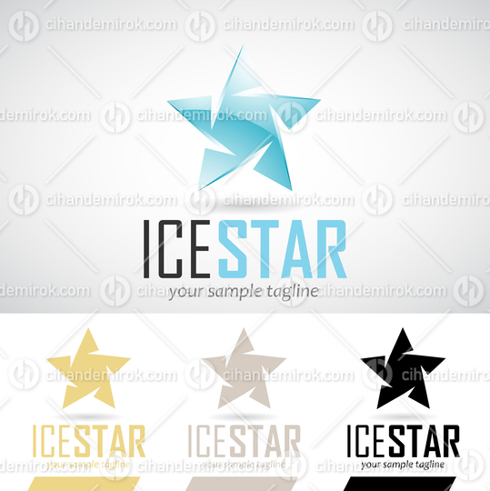 Glossy Blue Ice Star Logo Icon