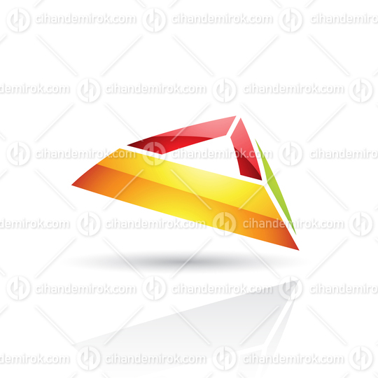 Glossy Colorful Abstract Pyramid Like Logo Icon