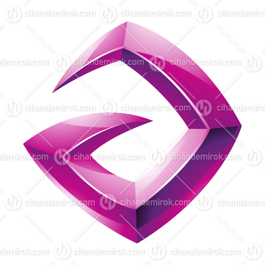 Glossy Magenta Spiky Letter A Logo Icon - Bundle No: 006