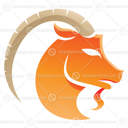 Glossy Orange Capricorn Zodiac Star Sign