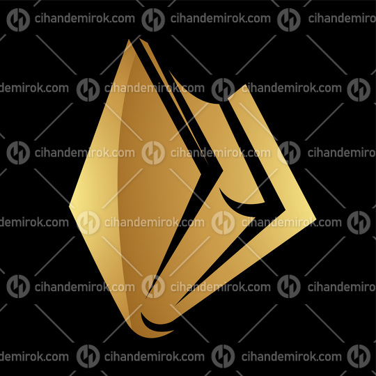 Golden Book Icon on a Black Background