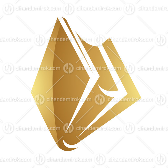 Golden Book Icon on a White Background