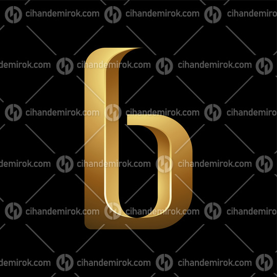 Golden Embossed Letter B on a Black Background
