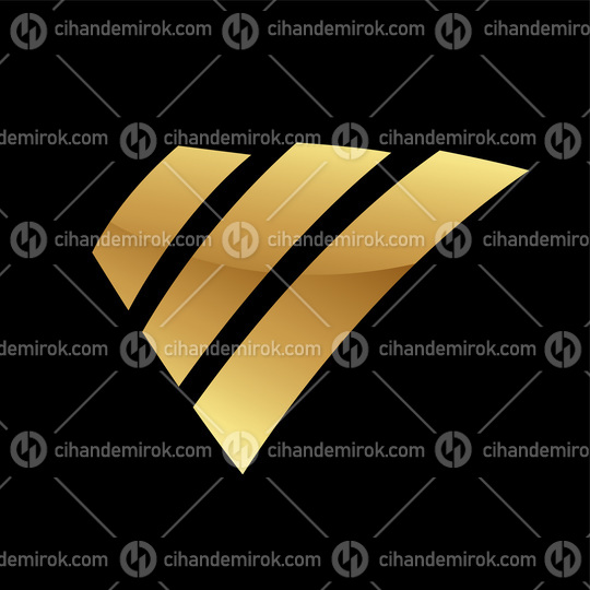 Golden Glossy Bars on a Black Background