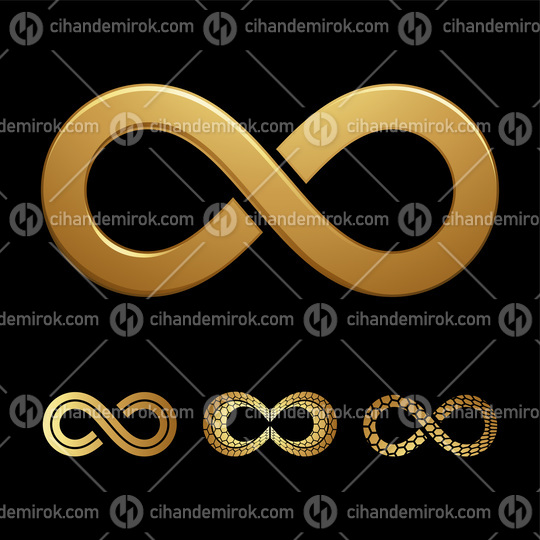 Golden Infinity Symbols on a Black Background
