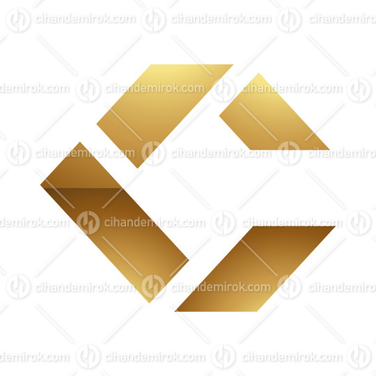 Golden Letter C Symbol on a White Background - Icon 5