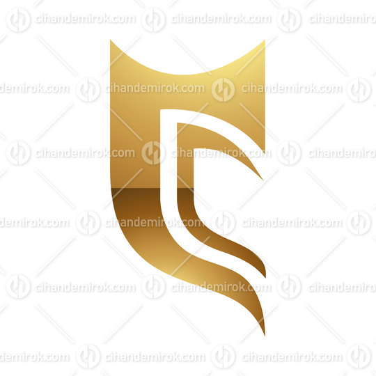 Golden Letter C Symbol on a White Background - Icon 6