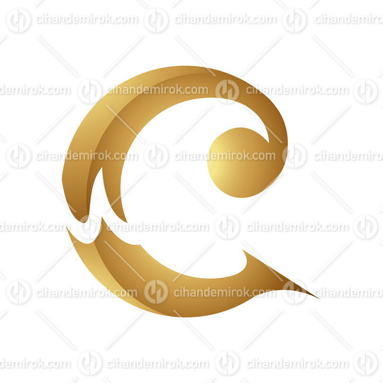 Golden Letter C Symbol on a White Background - Icon 7