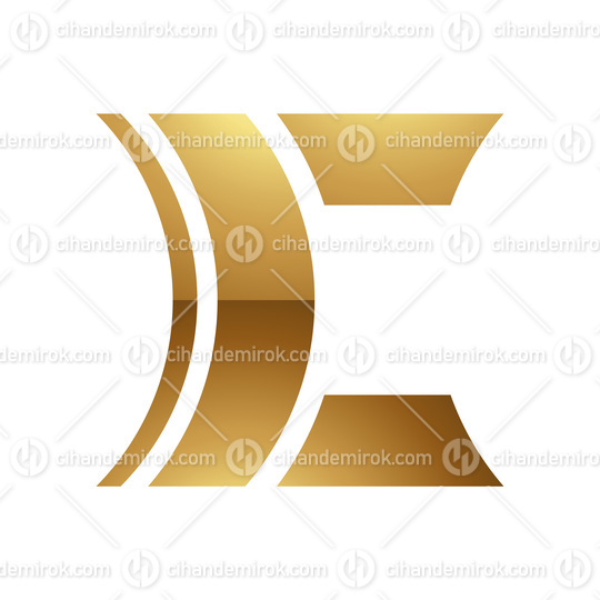 Golden Letter C Symbol on a White Background - Icon 8