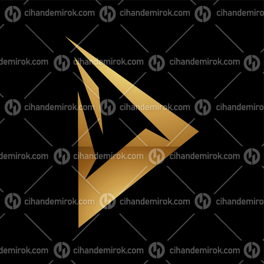 Golden Letter D Symbol on a Black Background - Icon 3