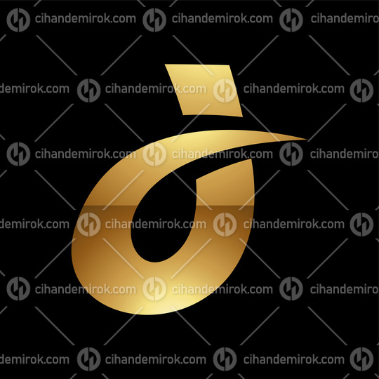 Golden Letter D Symbol on a Black Background - Icon 4