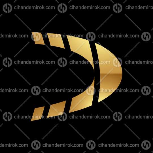 Golden Letter D Symbol on a Black Background - Icon 5