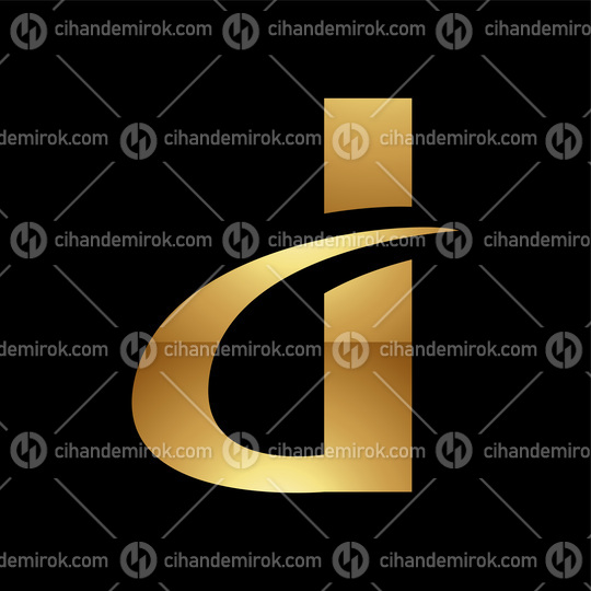 Golden Letter D Symbol on a Black Background - Icon 7