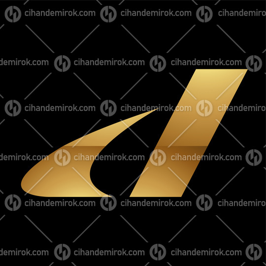 Golden Letter D Symbol on a Black Background - Icon 9