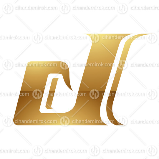 Golden Letter D Symbol on a White Background - Icon 1