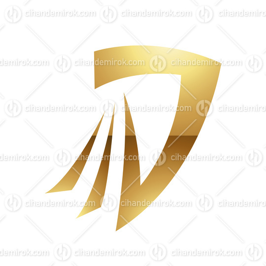 Golden Letter D Symbol on a White Background - Icon 2