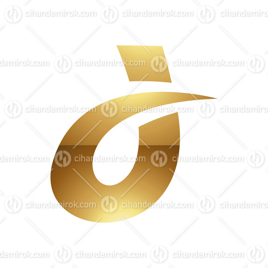 Golden Letter D Symbol on a White Background - Icon 4
