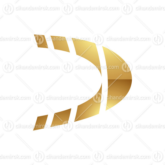 Golden Letter D Symbol on a White Background - Icon 5