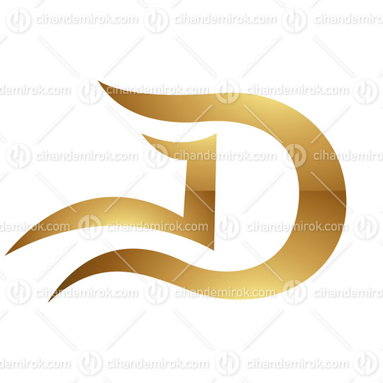 Golden Letter D Symbol on a White Background - Icon 6
