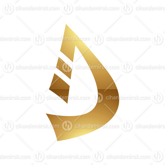 Golden Letter D Symbol on a White Background - Icon 8