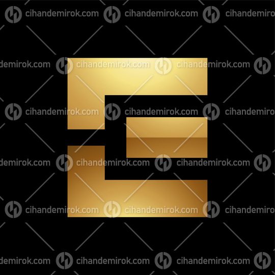 Golden Letter E Symbol on a Black Background - Icon 1
