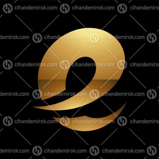 Golden Letter E Symbol on a Black Background - Icon 4