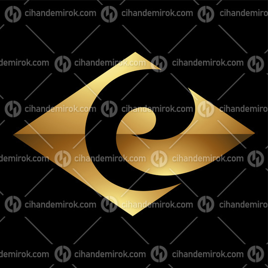 Golden Letter E Symbol on a Black Background - Icon 5