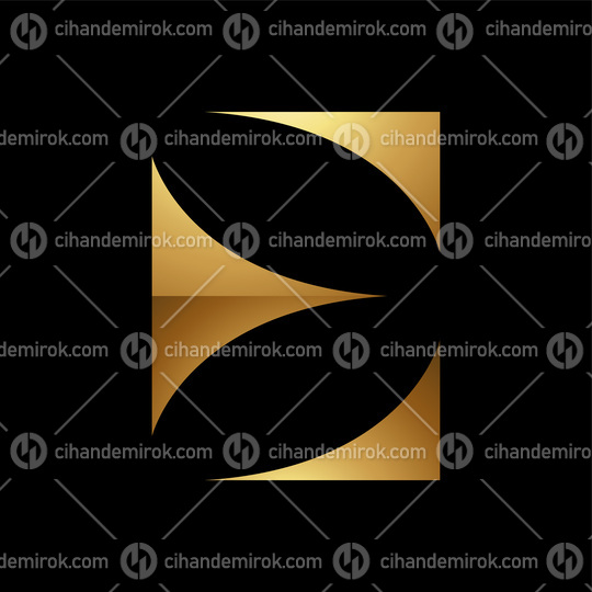 Golden Letter E Symbol on a Black Background - Icon 7
