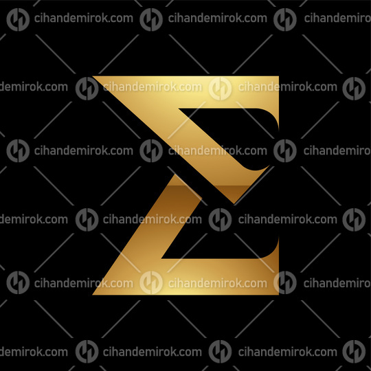 Golden Letter E Symbol on a Black Background - Icon 8