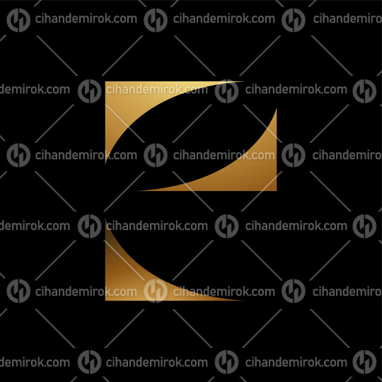 Golden Letter E Symbol on a Black Background - Icon 9