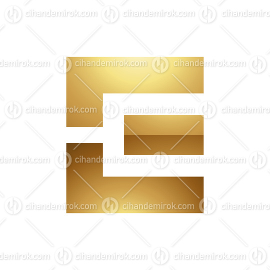 Golden Letter E Symbol on a White Background - Icon 1