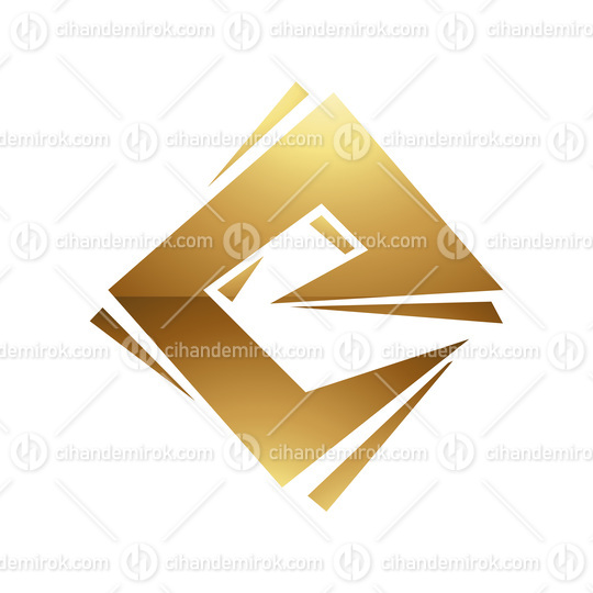 Golden Letter E Symbol on a White Background - Icon 2