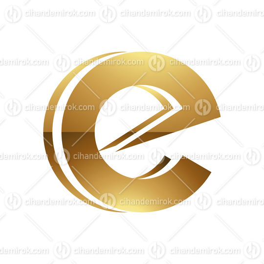 Golden Letter E Symbol on a White Background - Icon 3