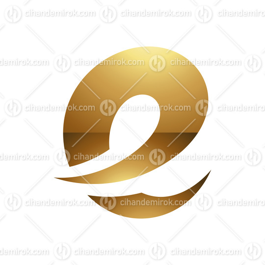 Golden Letter E Symbol on a White Background - Icon 4
