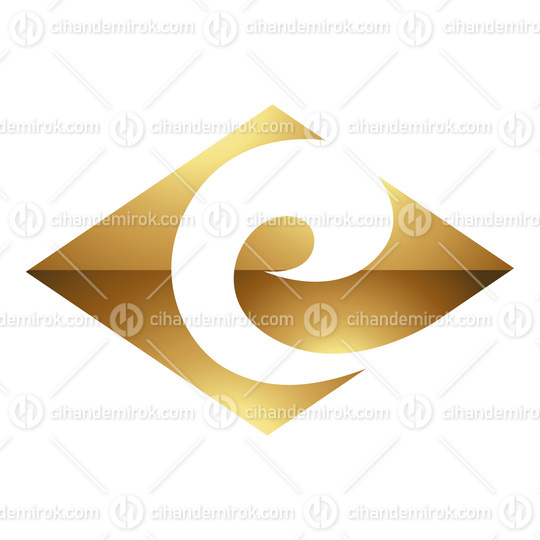 Golden Letter E Symbol on a White Background - Icon 5