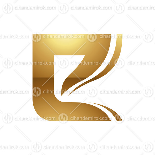 Golden Letter E Symbol on a White Background - Icon 6