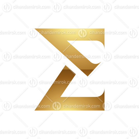 Golden Letter E Symbol on a White Background - Icon 8