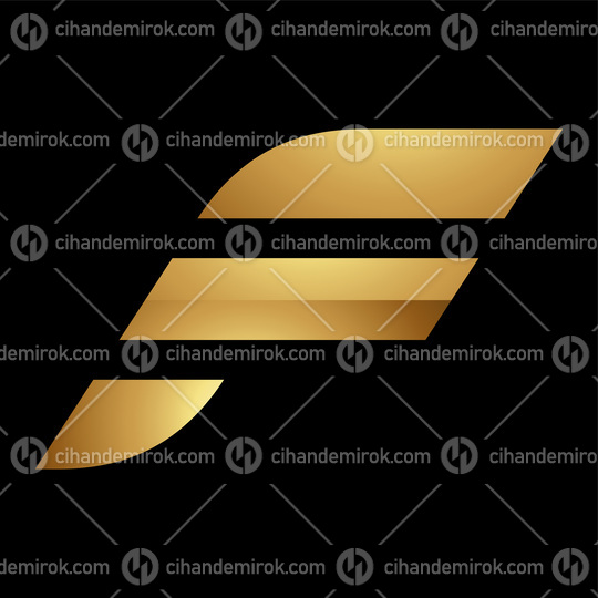 Golden Letter F Symbol on a Black Background - Icon 4