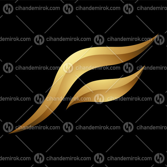 Golden Letter F Symbol on a Black Background - Icon 6