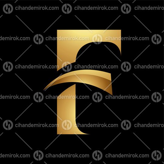 Golden Letter F Symbol on a Black Background - Icon 9