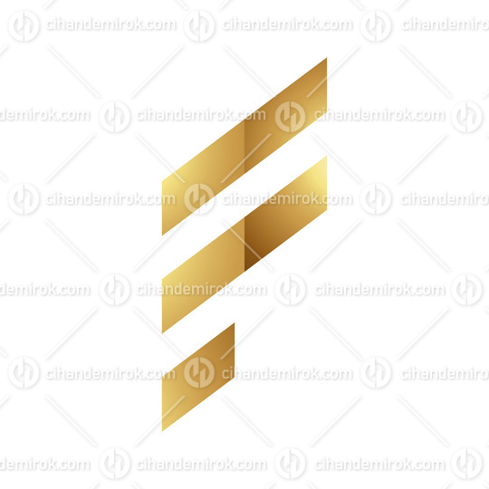 Golden Letter F Symbol on a White Background - Icon 1